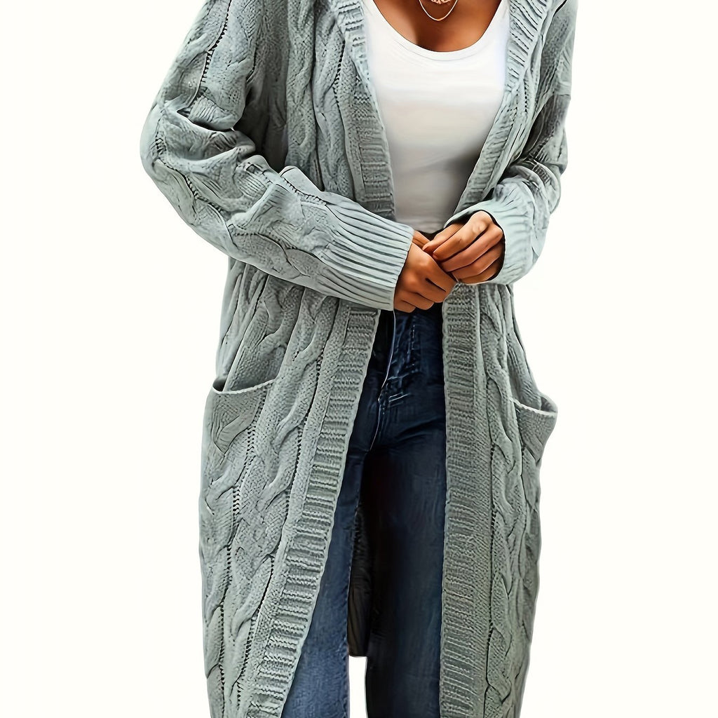 Damen-Cardigan mit offener Vorderseite und Taschen
