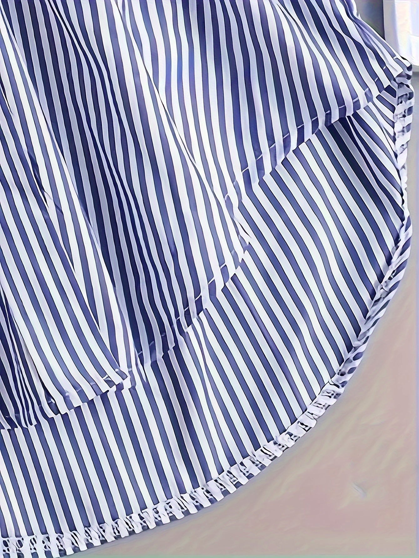 Gestreiftes Langarm-Button-Up-Shirt für Damen