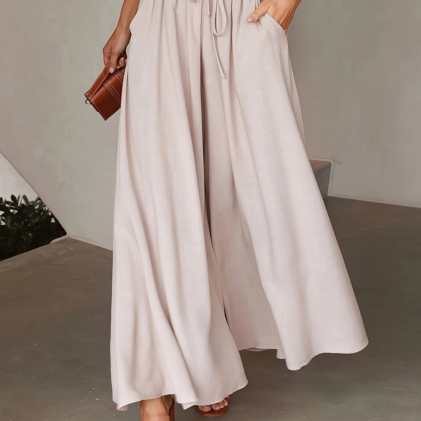 Elegante High-Waist-Hose mit weitem Bein für Damen