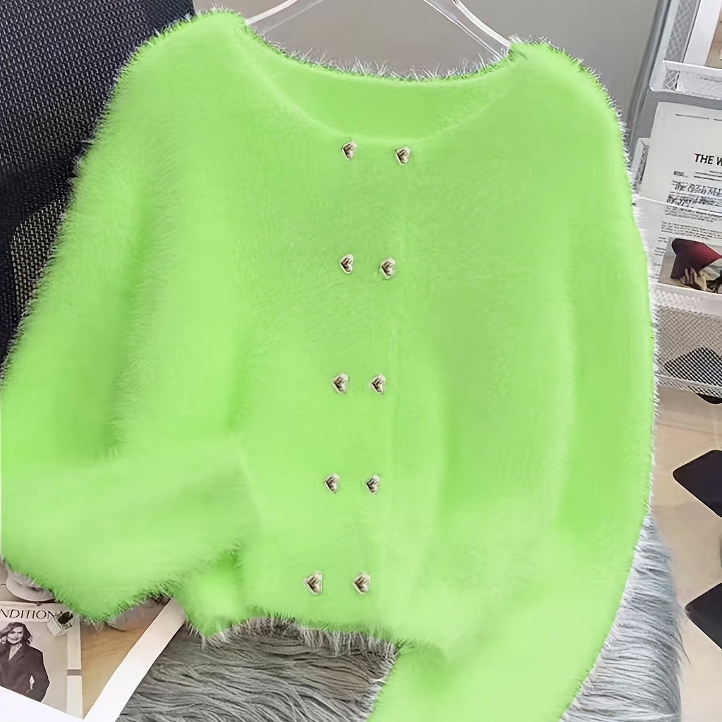 LUMMÉRAS Faux Mink Soft Knit Sweater