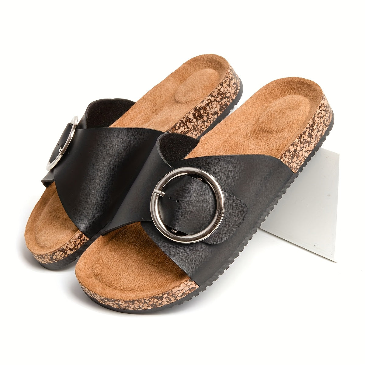 LUMMÉRAS Metallic Buckle Slide Sandals