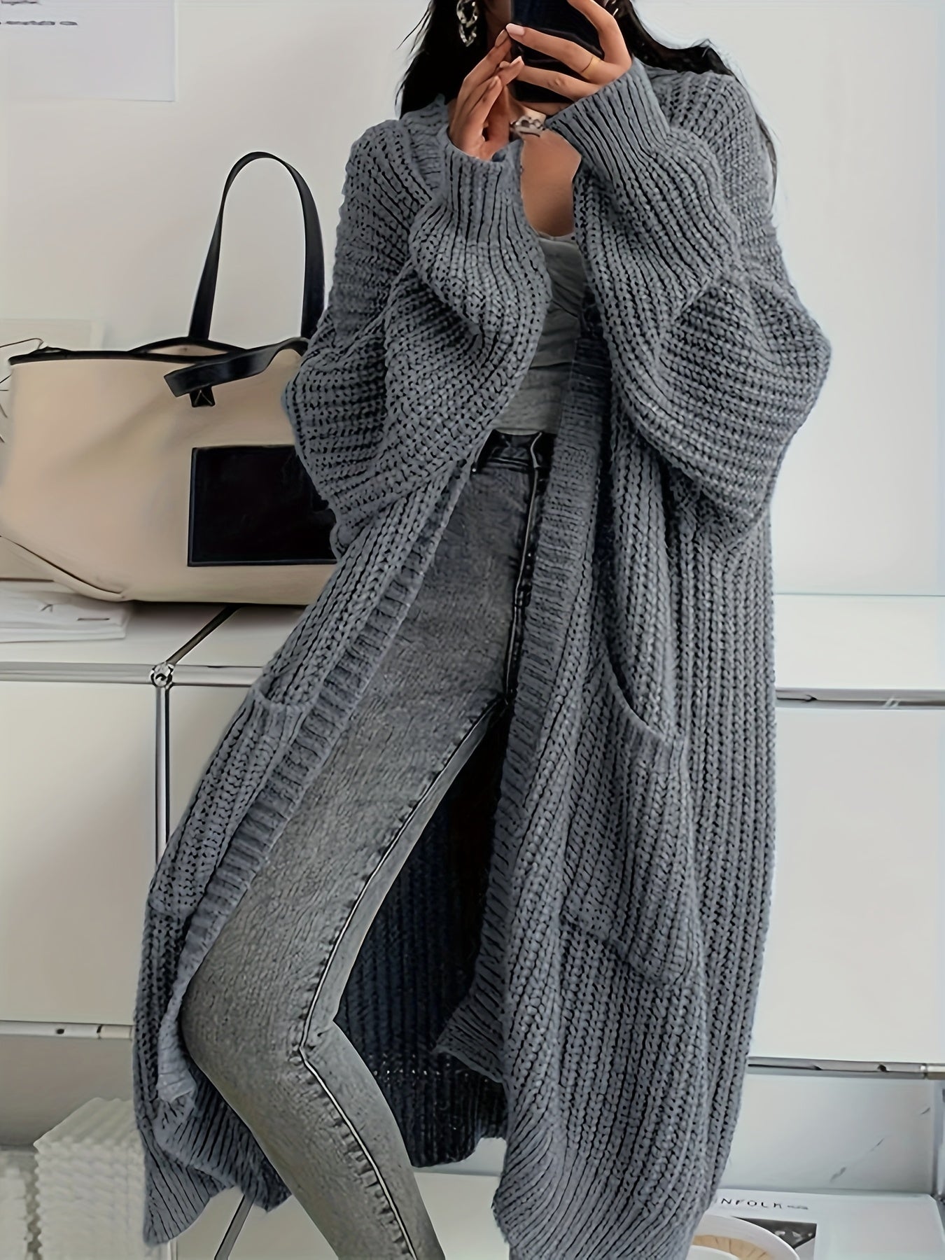 LUMMÉRAS Long Knit Open Cardigan