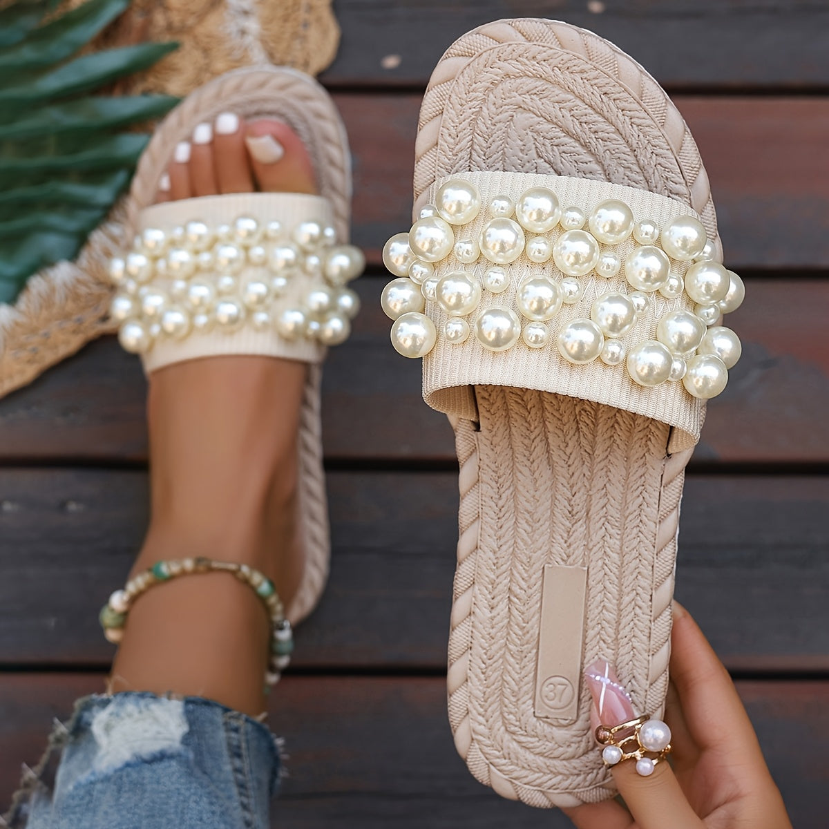 LUMMÉRAS Women's Pearl Slide Sandals