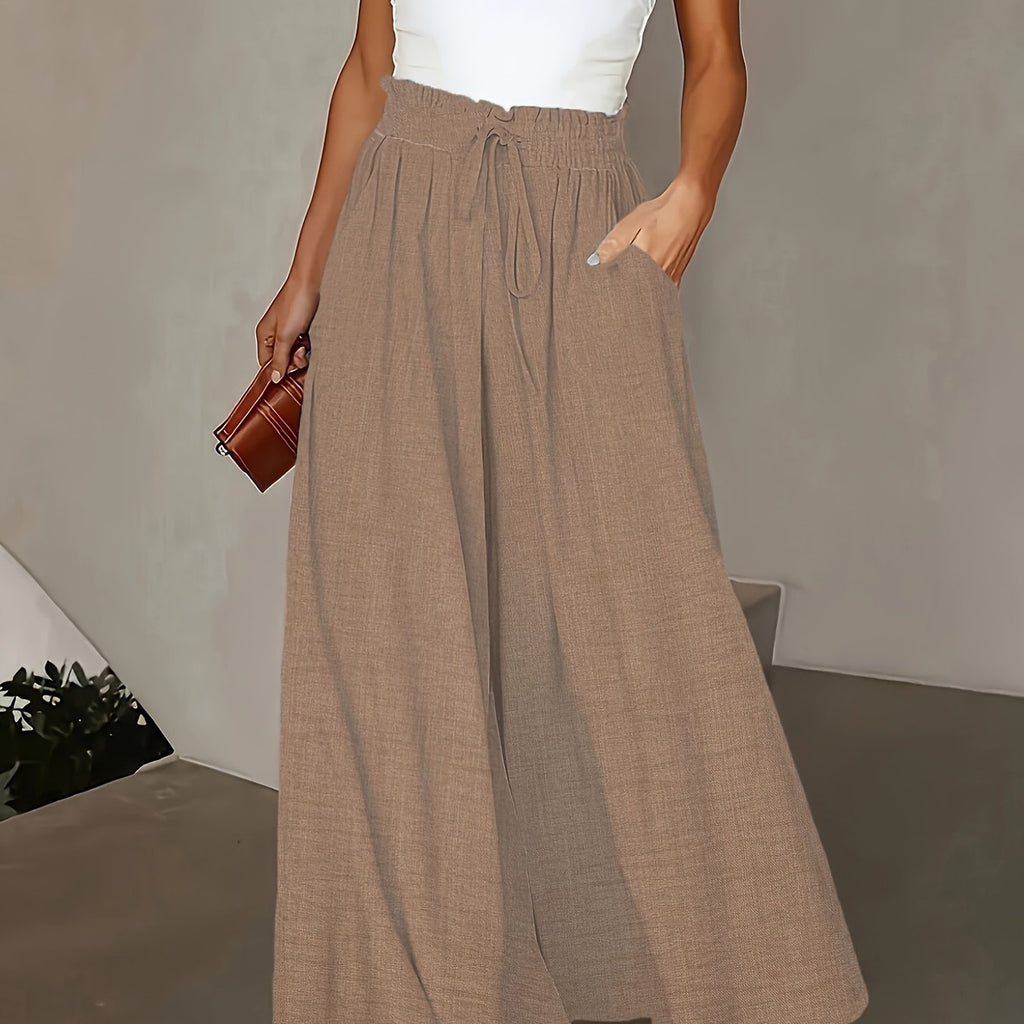 Elegante High-Waist-Hose mit weitem Bein für Damen