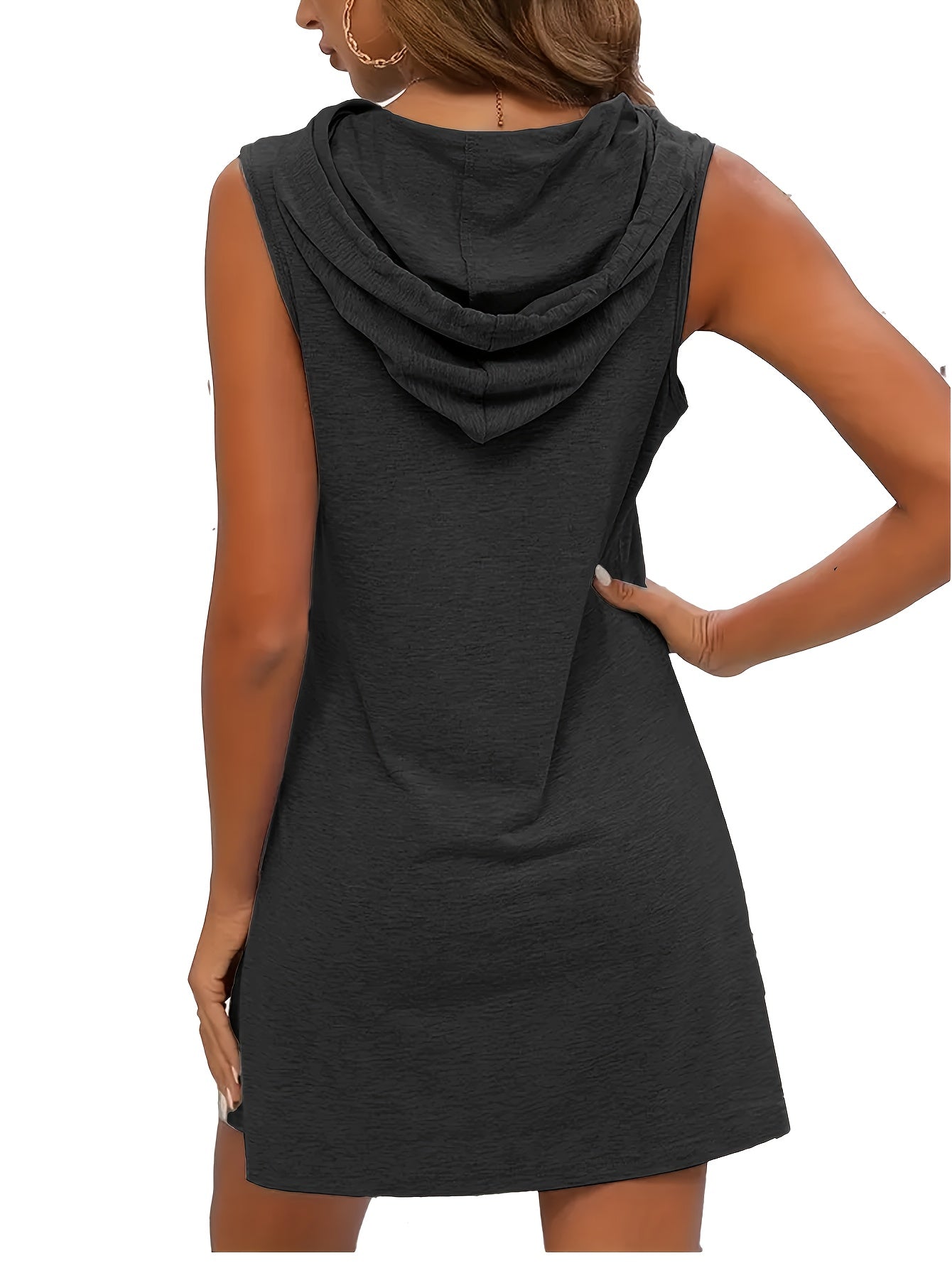 Damen-Set: Kapuzenkleid mit bunter Weste