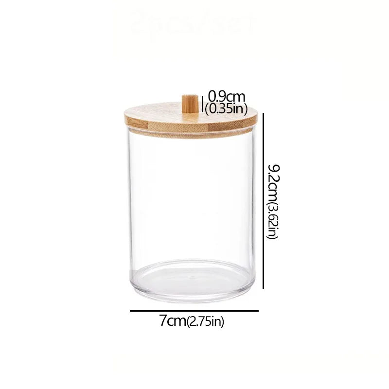 LUMMÉRAS Organizer-Glas aus Acryl mit Bambusdeckel