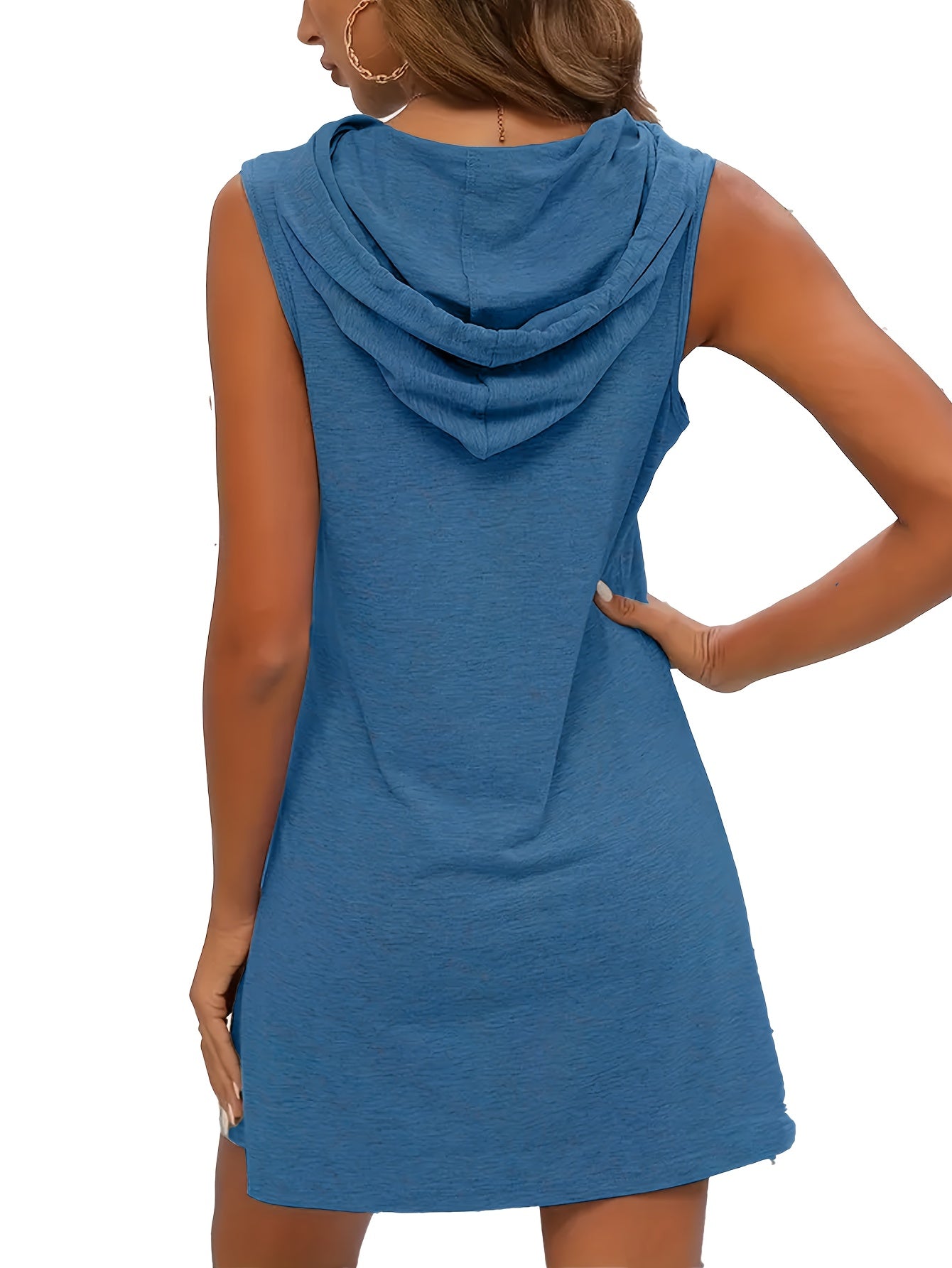 Damen-Set: Kapuzenkleid mit bunter Weste