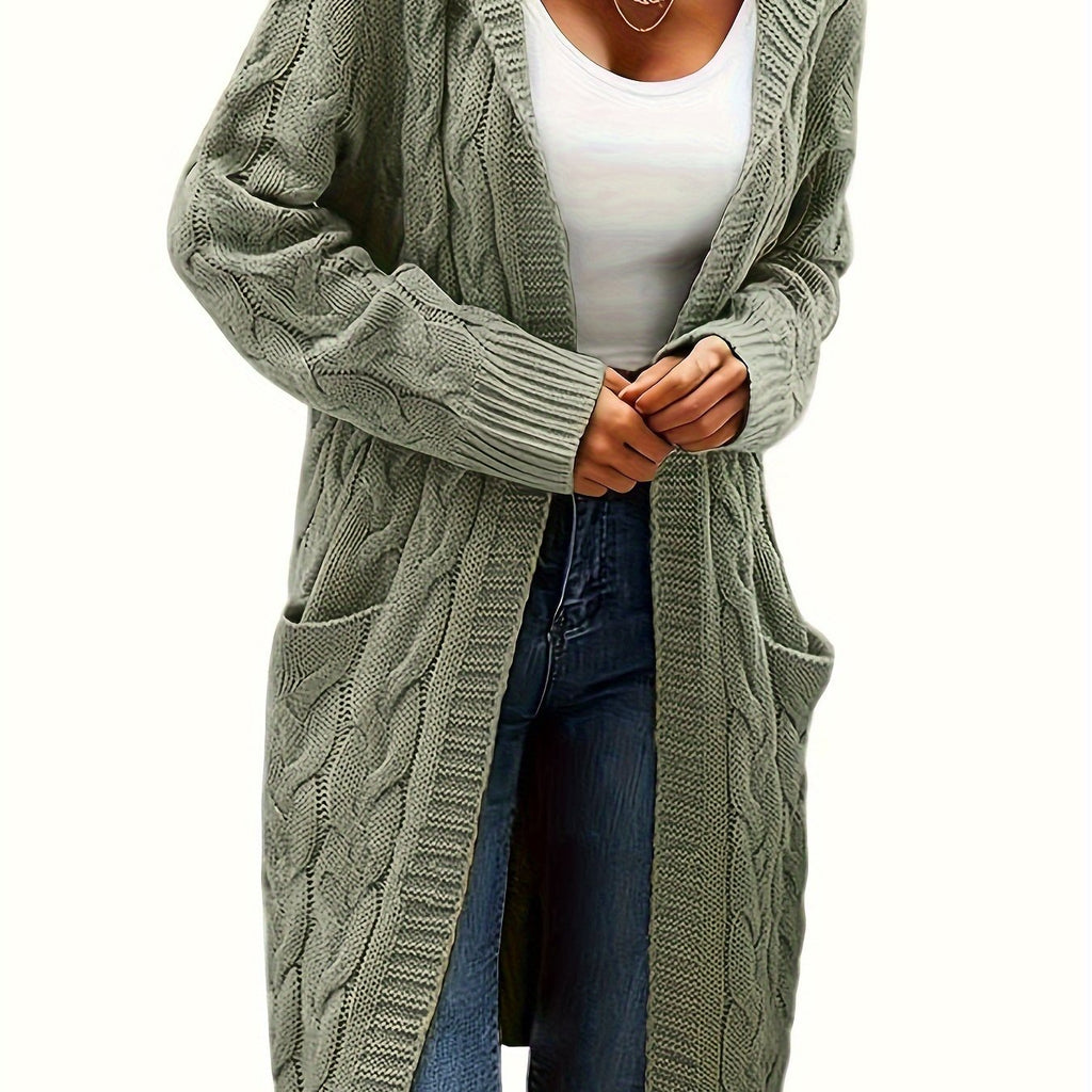 Damen-Cardigan mit offener Vorderseite und Taschen