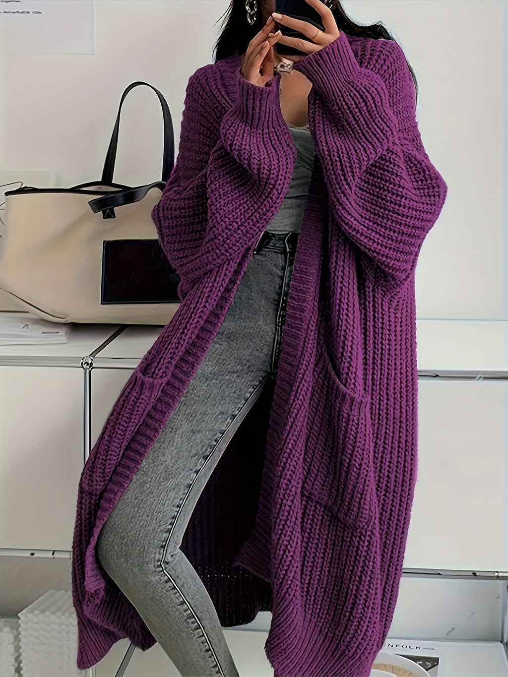 LUMMÉRAS Long Knit Open Cardigan